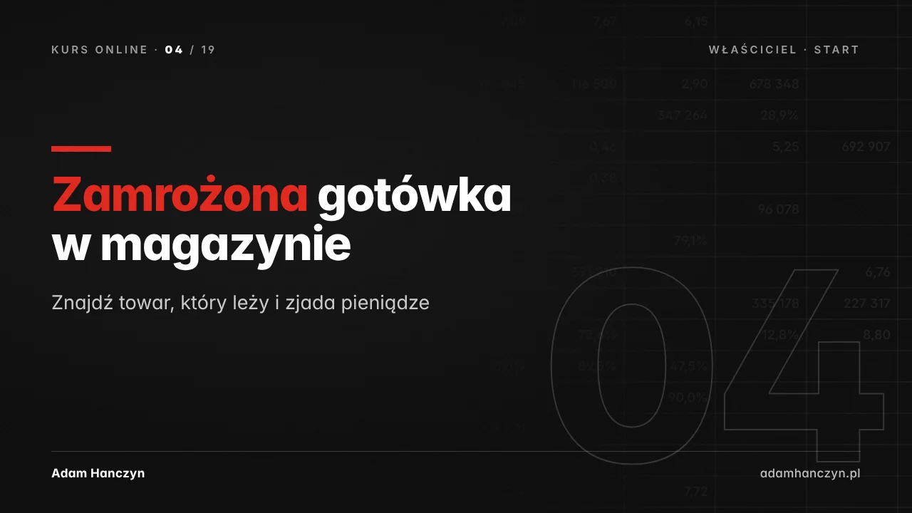 Zamrożona gotówka w magazynie