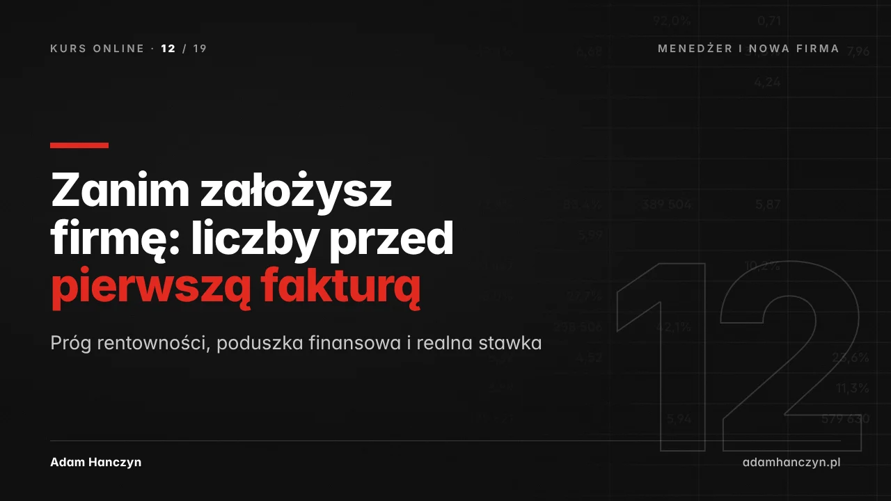 Zanim założysz firmę: liczby przed pierwszą fakturą