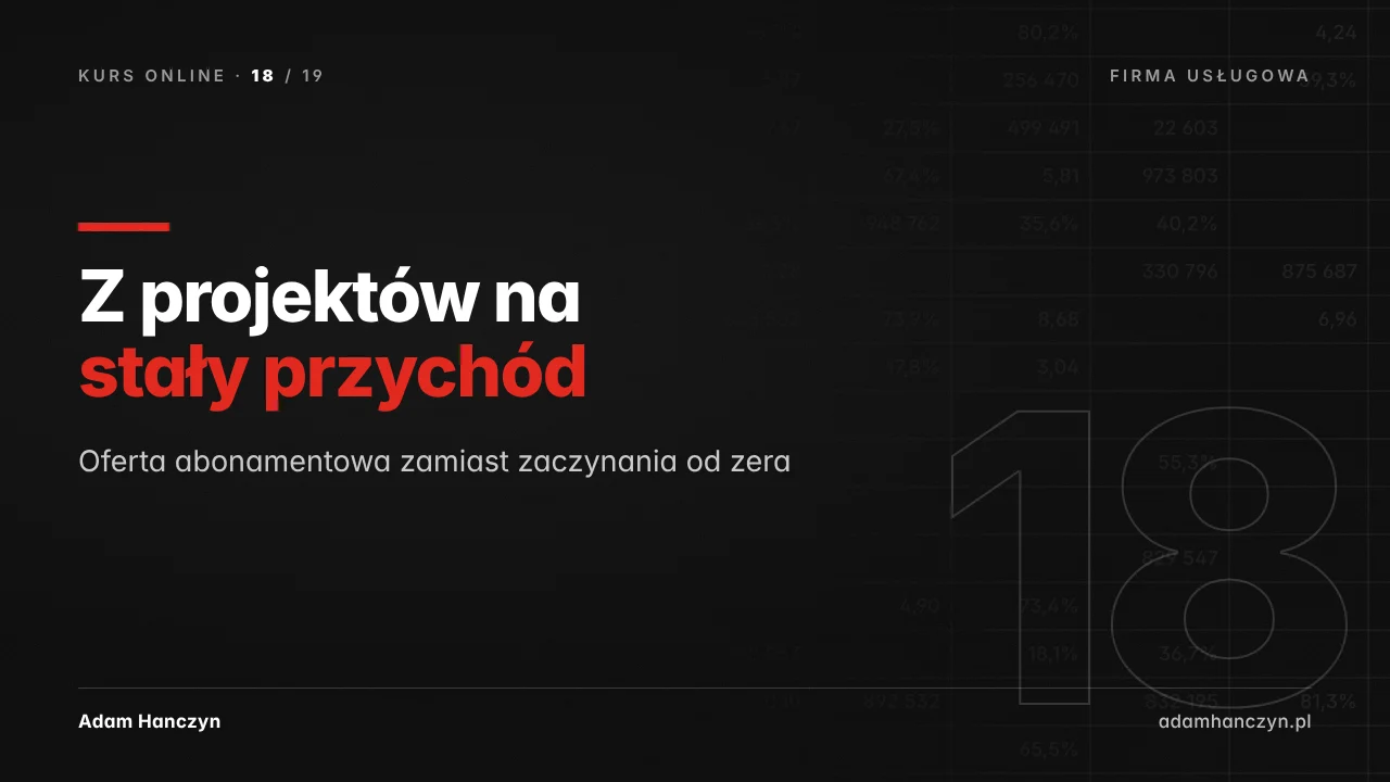 Z projektów na stały przychód